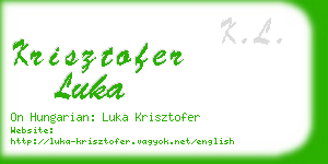 krisztofer luka business card